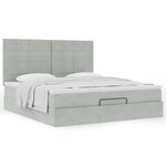 VidaXL Cadre de lit ottoman et matelas gris clair 180x200cm velours