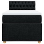 vidaXL Sommier à lattes de lit avec matelas Noir 90x190 cm Tissu