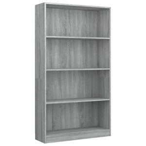 vidaXL Bibliothèque 4 niveaux Sonoma gris 80x24x142 cm