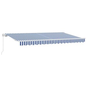 vidaXL Auvent Rétractable Bleu 400 x 200 cm tissu
