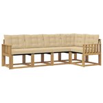 vidaXL Ensemble de canapés d'extérieur 5 pc Blanc et Beige