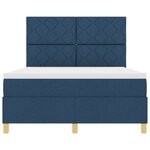 vidaXL Lit Box Spring avec Matelas Bleu 160x200 cm Tissu