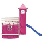 vidaXL Lit mezzanine enfants avec tour sans matelas rose 90x190 cm