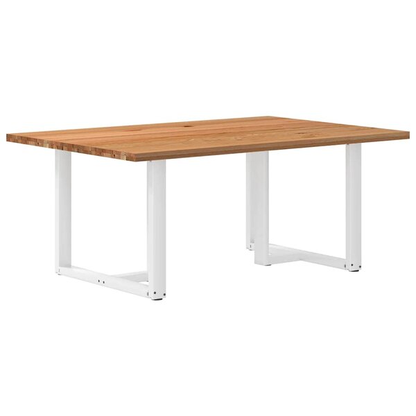 vidaXL Table à manger marron clair bois de chêne massif rectangulaire
