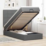 vidaXL Lit ottoman avec matelas gris foncé 90x200 cm tissu