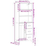 vidaXL Buffet haut Gris béton 69 5x34x180 cm Bois d'ingénierie