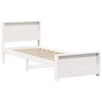 vidaXL Cadre de lit Blanc 90 x 200 cm Bois massif en pin