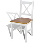 vidaXL Chaises à manger lot de 6 blanc pinède