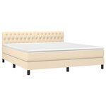 vidaXL Sommier à lattes de lit avec matelas Crème 180x200 cm Tissu