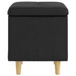 vidaXL Pouf de rangement avec coussin Noir 40 x 40 x 45 cm Simili cuir
