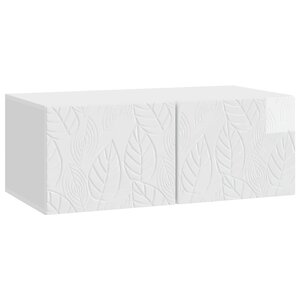 vidaXL Meuble TV mural 78 5 x 31 cm Blanc brillant Bois d'ingénierie