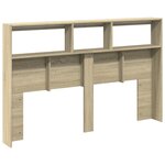 vidaXL Armoire tête de lit avec LED chêne sonoma 160x17x102 cm