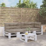 vidaXL Coussins de palette lot de 5 taupe tissu