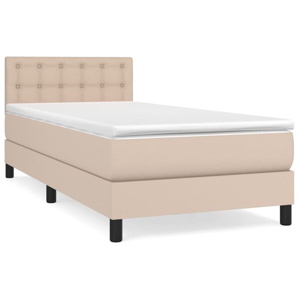 vidaXL Sommier à lattes de lit avec matelas Cappuccino 80x200 cm
