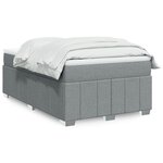vidaXL Sommier à lattes de lit et matelas gris clair 120x190 cm tissu