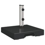 vidaXL Base de Parasol sur Roulettes avec Poignée Granit Noir 29 kg Carrée
