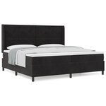 Lit Box Spring vidaXL avec Matelas Noir 200x200 cm en Velours