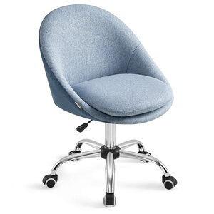 Chaise de bureau fauteuil pivotant siège confort rembourrage en mousse réglable en hauteur pour bureau chambre salle de réunion bleu 12_0004871