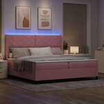 vidaXL Lit à Ressorts avec Matelas LED Rose 200 x 200 cm Velours