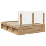 vidaXL Cadre de lit Chêne artisan 140 x 190 cm Bois de pin massif