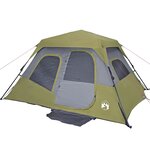 vidaXL Tente familiale 10 personnes vert libération rapide imperméable