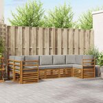 vidaXL Ensemble de canapés d'extérieur 7 pc Gris Naturel et Clair