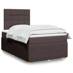 vidaXL Sommier à lattes de lit et matelas marron foncé 120x190cm tissu
