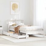 vidaXL Lit bibliothèque sans matelas blanc 90x190cm bois de pin massif