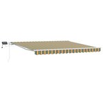 vidaXL Auvent Rétractable Vert et jaune 400 × 300 cm Tissu et acier