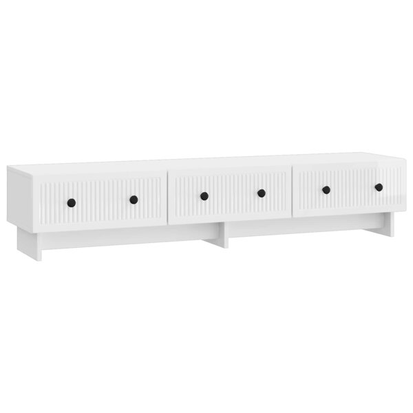 vidaXL Meuble TV 147 x 34 5 x 30 cm Blanc brillant Bois d'ingénierie