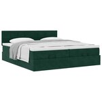 VidaXL Cadre de lit ottoman avec matelas vert foncé 180x200cm velours