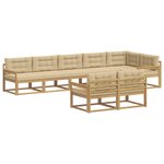vidaXL Ensemble de canapés d'extérieur 6 pc Blanc et Beige Polyester