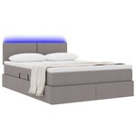 vidaXL Lit avec rangement et LED Taupe 140 x 190 cm Polyester