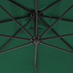 vidaXL Parasol de jardin en porte-à-faux avec mât en acier vert
