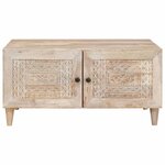 vidaXL Table basse Beige 80 x 50 x 40 cm Bois d'acacia massif