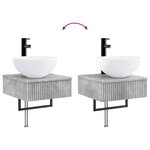 vidaXL Basin de lavage mural Gris béton 40 x 41 x 40 5 cm