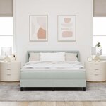 Lit Box Spring vidaXL avec Matelas Gris clair 160x200 cm Velours
