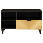 vidaXL Meuble TV Noir et or 80 x 33 x 46 cm Bois d'ingénierie