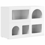 vidaXL Buffet Blanc brillant 80 5 x 35 x 59 cm Bois d'ingénierie