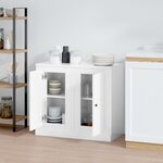 vidaXL Buffets 2 Pièces blanc brillant 37 5x35 5x67 5cm bois d'ingénierie