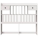 vidaXL Tête de lit avec rangement blanc 135 cm bois massif de pin
