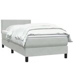 vidaXL Sommier à lattes de lit et matelas gris clair 80x210 cm velours