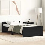 vidaXL Cadre de lit sans matelas chêne noir 75x190 cm bois ingénierie