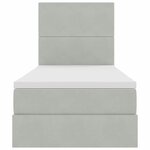 vidaXL Lit de rangement LED avec matelas Gris clair 90 x 190 cm