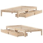 vidaXL Cadre de lit avec tiroirs sans matelas 90x200 cm