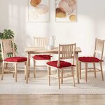 vidaXL Coussins de siège 4 Pièces Rouge 40 x 40 x 6 cm tissu