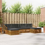 vidaXL Ensemble de canapés d'extérieur 6 pc Naturel et Anthracite