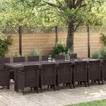 vidaXL Ensemble de salle à manger pour jardin 15 Pièces Marron