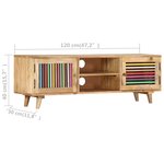 vidaXL Meuble TV 120x30x40 cm Bois massif de manguier