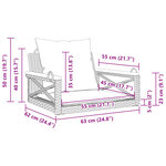 vidaXL Balancelle avec coussins noir 63x62x40 cm résine tressée